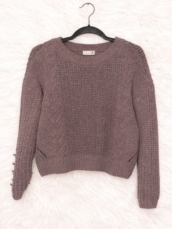 SO Sweaters - SO Kohl’s Mauve Knit Sweater XS Cozy Cottagecore Fall Boho Waist Length Pullover